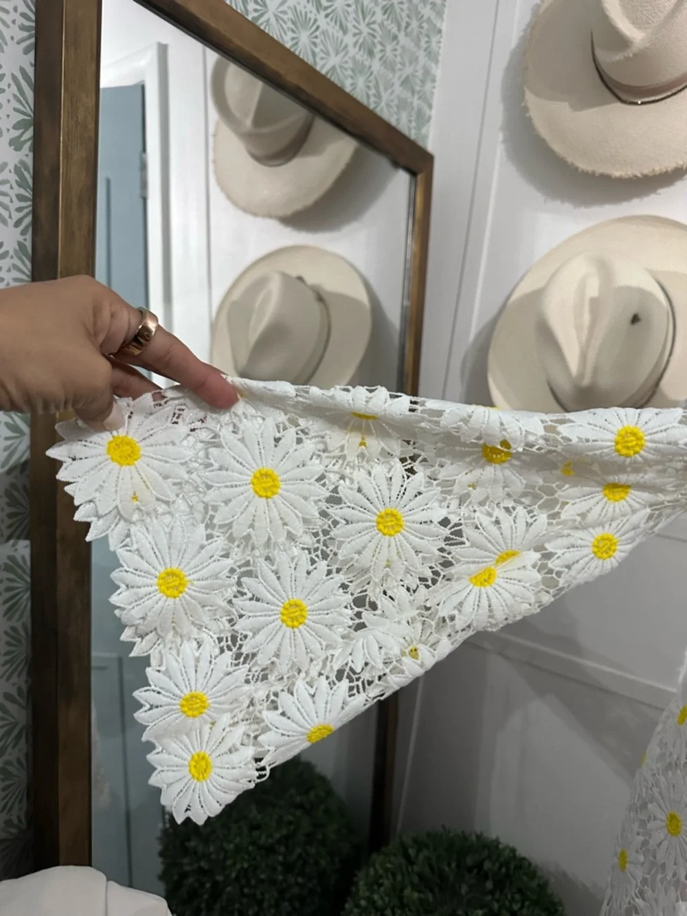 Boston Proper Daisy Lace Tunic Dress Long Sleeve Mini Size Small - Picture 8 of 12